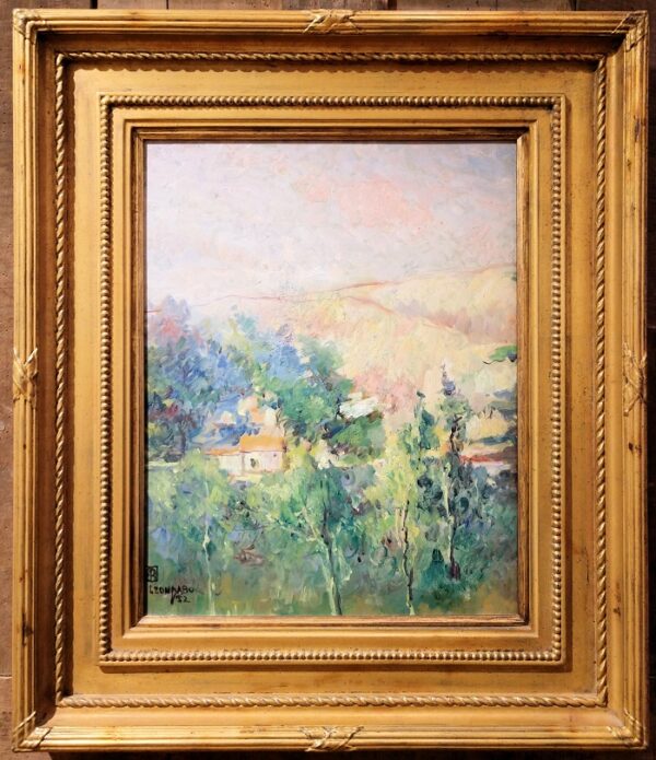 "Villa Saint Tropez, 1952" Oil on Board by Leon Dabo, NA(1864-1960) - Image 3