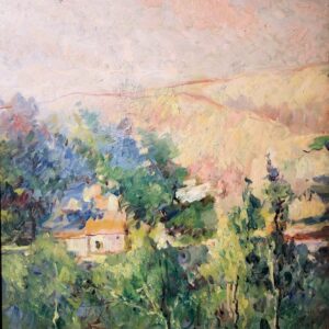 "Villa Saint Tropez, 1952" Oil on Board by Leon Dabo, NA(1864-1960)