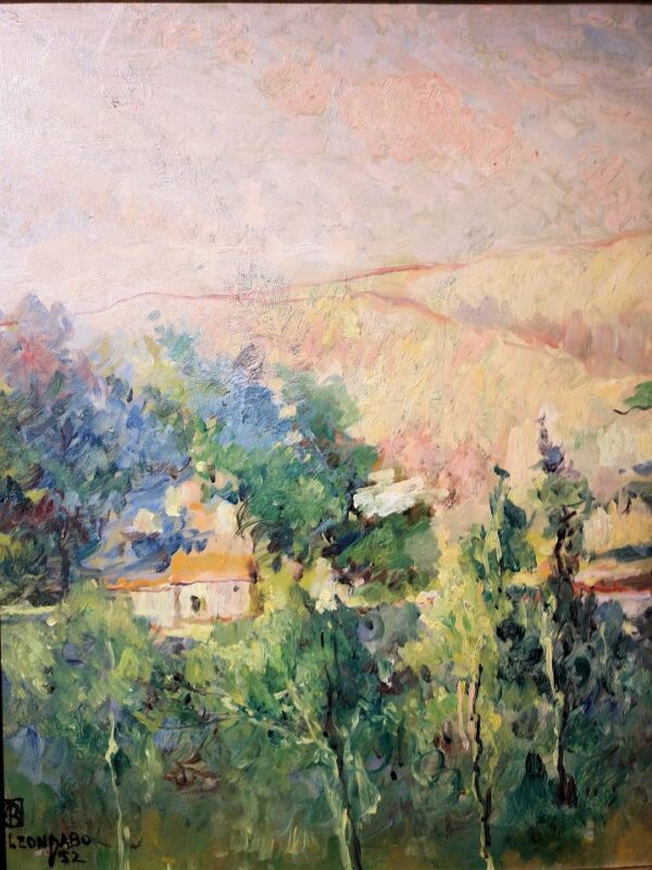 "Villa Saint Tropez, 1952" Oil on Board by Leon Dabo, NA(1864-1960) - Image 5