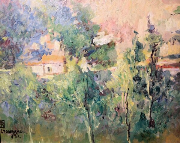 "Villa Saint Tropez, 1952" Oil on Board by Leon Dabo, NA(1864-1960) - Image 8