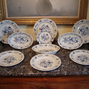 Rare Meissen Blue and White Post Deco Style Pattern Set