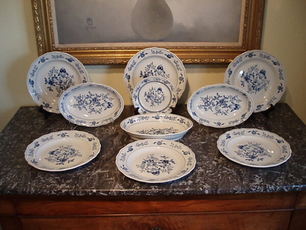 Rare Meissen Blue and White Post Deco Style Pattern Set