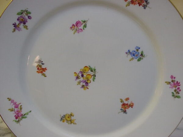 Meissen Strewn Flower Dessert Set with Rare Mark - Image 13