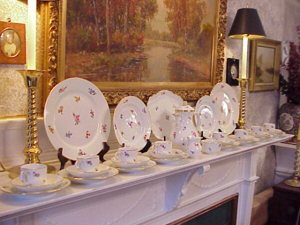 Meissen Strewn Flower Dessert Set with Rare Mark - Image 16