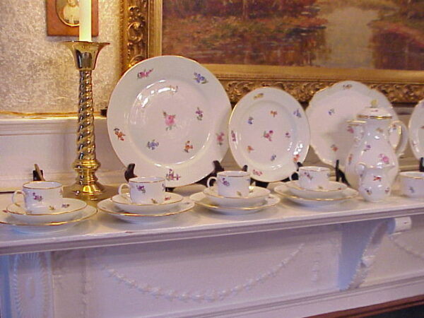 Meissen Strewn Flower Dessert Set with Rare Mark - Image 17