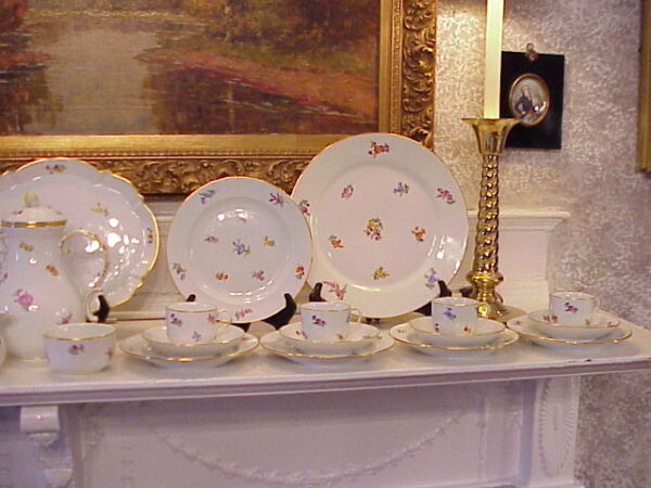 Meissen Strewn Flower Dessert Set with Rare Mark - Image 18