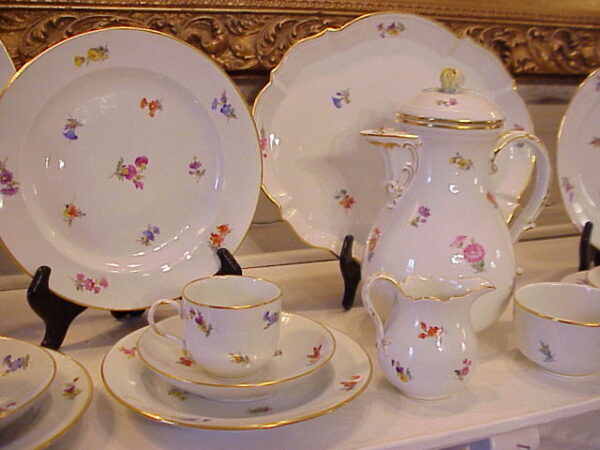 Meissen Strewn Flower Dessert Set with Rare Mark - Image 21