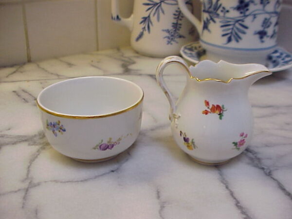 Meissen Strewn Flower Dessert Set with Rare Mark - Image 9