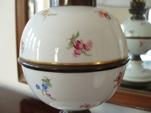 Meissen 19th Century Rare Strewn Flower Lamp on Egyptian Base - Image 3