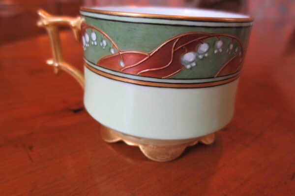 Late Aesthetic Movement Lily of The Valley Cup and Saucer by Nettie King Firebaugh - Image 4