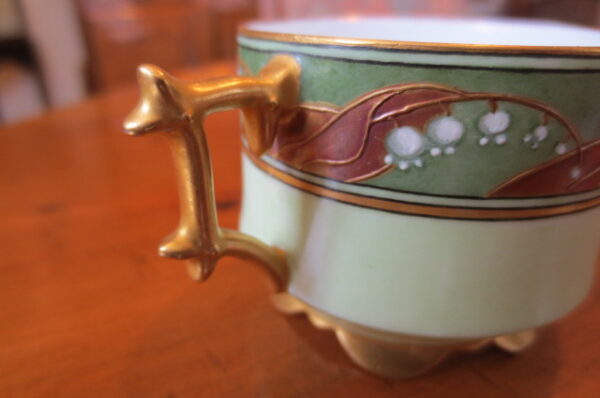 Late Aesthetic Movement Lily of The Valley Cup and Saucer by Nettie King Firebaugh - Image 5