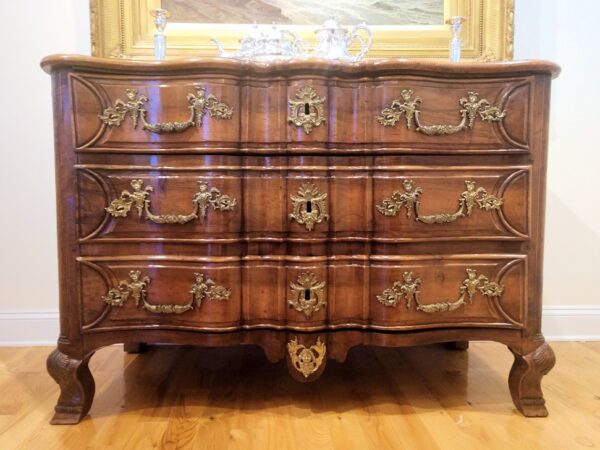 Rare 18th C. French Louis XV Walnut Commode