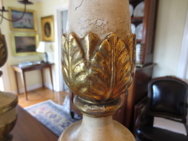 A Pair of Italian 17th Century-Style Giltwood Pricket Alter Candlesticks - Image 9