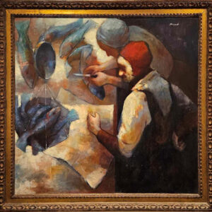 Stephen Bagnell (1930 - 1996)  “The Fish Monger”  Oil on Artist Board