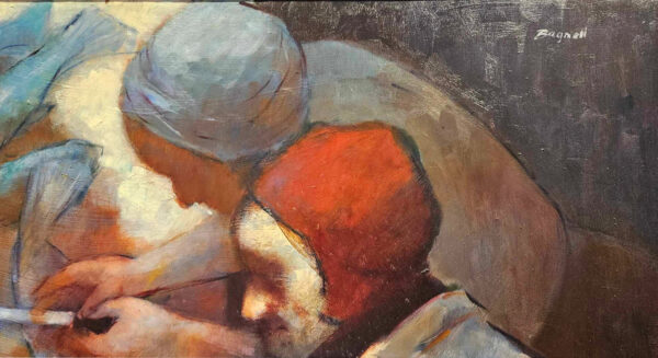 Stephen Bagnell (1930 - 1996)  “The Fish Monger”  Oil on Artist Board - Image 12