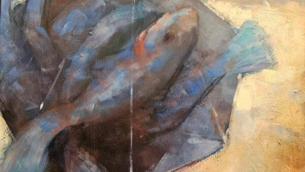Stephen Bagnell (1930 - 1996)  “The Fish Monger”  Oil on Artist Board - Image 15
