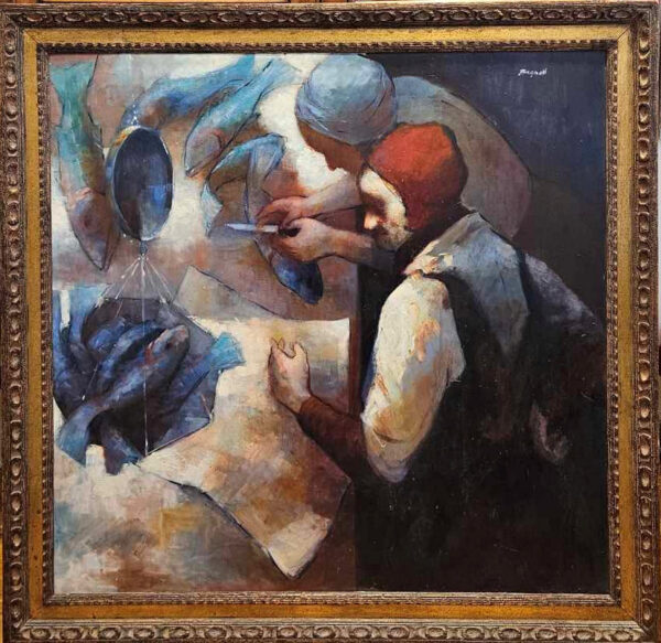Stephen Bagnell (1930 - 1996)  “The Fish Monger”  Oil on Artist Board - Image 23