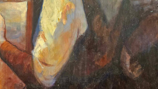 Stephen Bagnell (1930 - 1996)  “The Fish Monger”  Oil on Artist Board - Image 9