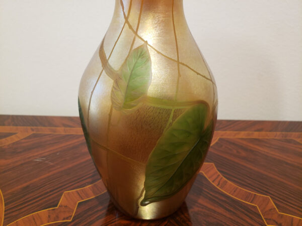 Tiffany Studios Leaf and Vine Carved Cameo Glass Vase - Image 9